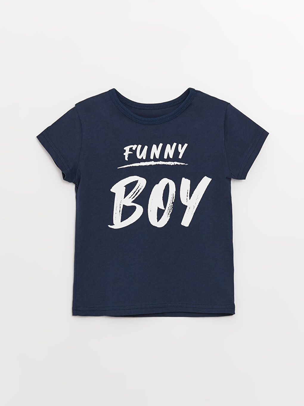 Lacivert Bisiklet Yaka Kısa Kollu Baskılı Erkek Bebek Tişört ve Şort 2'li Takım-1