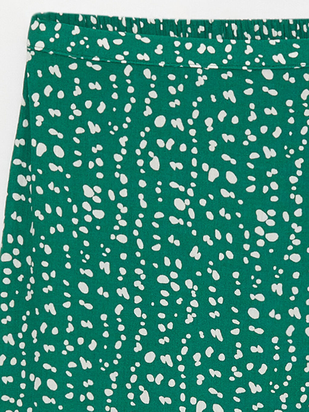 Yeşil Beli Lastikli Desenli Krinkle Kadın Etek-7