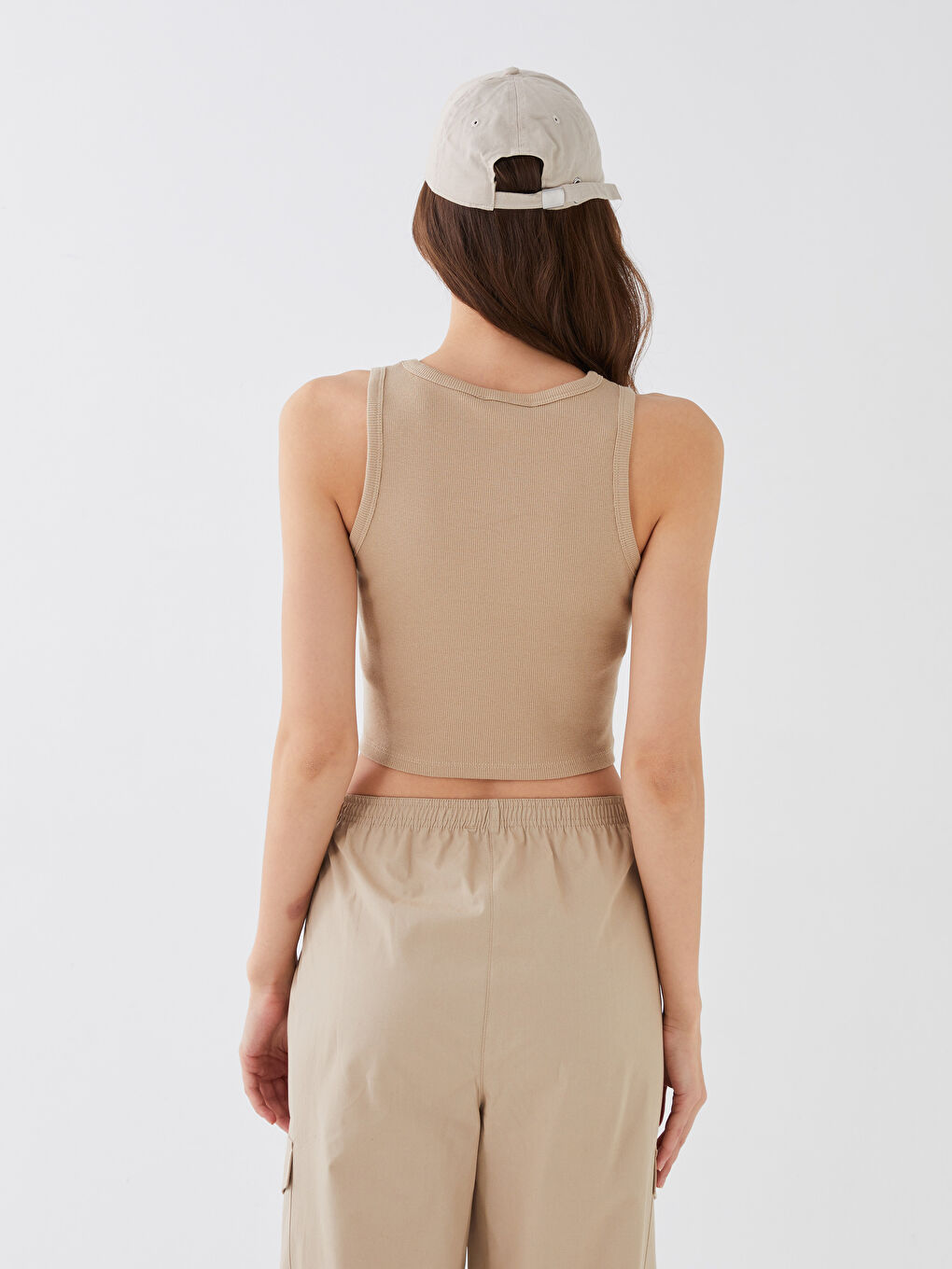 LCW Vision Women's Crew Neck Plain Crop Top -S3GA20Z8-KPL