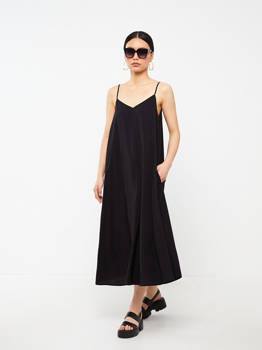Heart Collar Straight Strap A-Line Women's Dress -S3GA26Z8-CVL