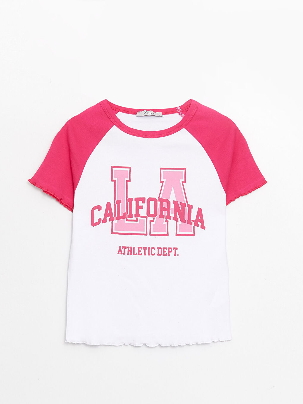 Crew Neck Printed Short Sleeve Women's Crop Top-5