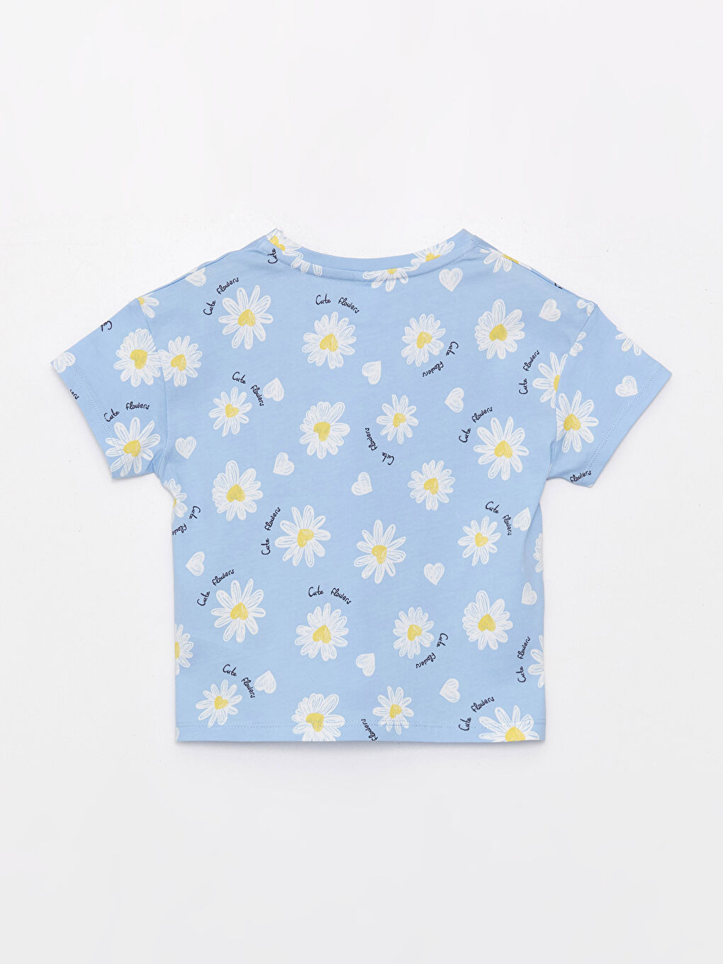 Crew Neck Short Sleeve Patterned Baby Girl T-Shirt-4