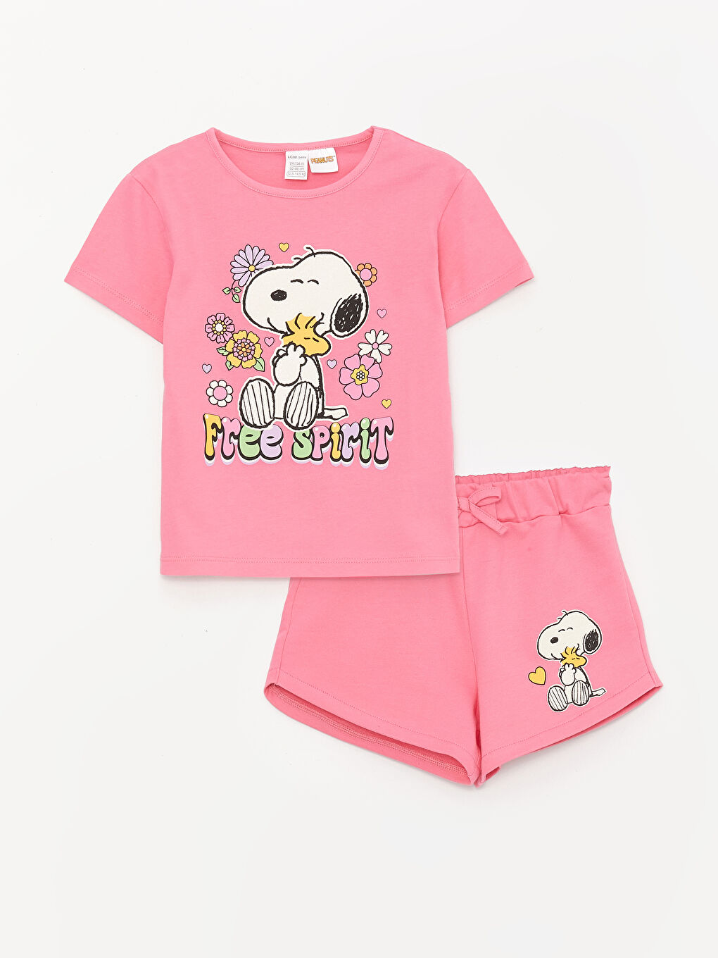 LCW baby Snoopy Printed Baby Girl T-Shirt and Shorts