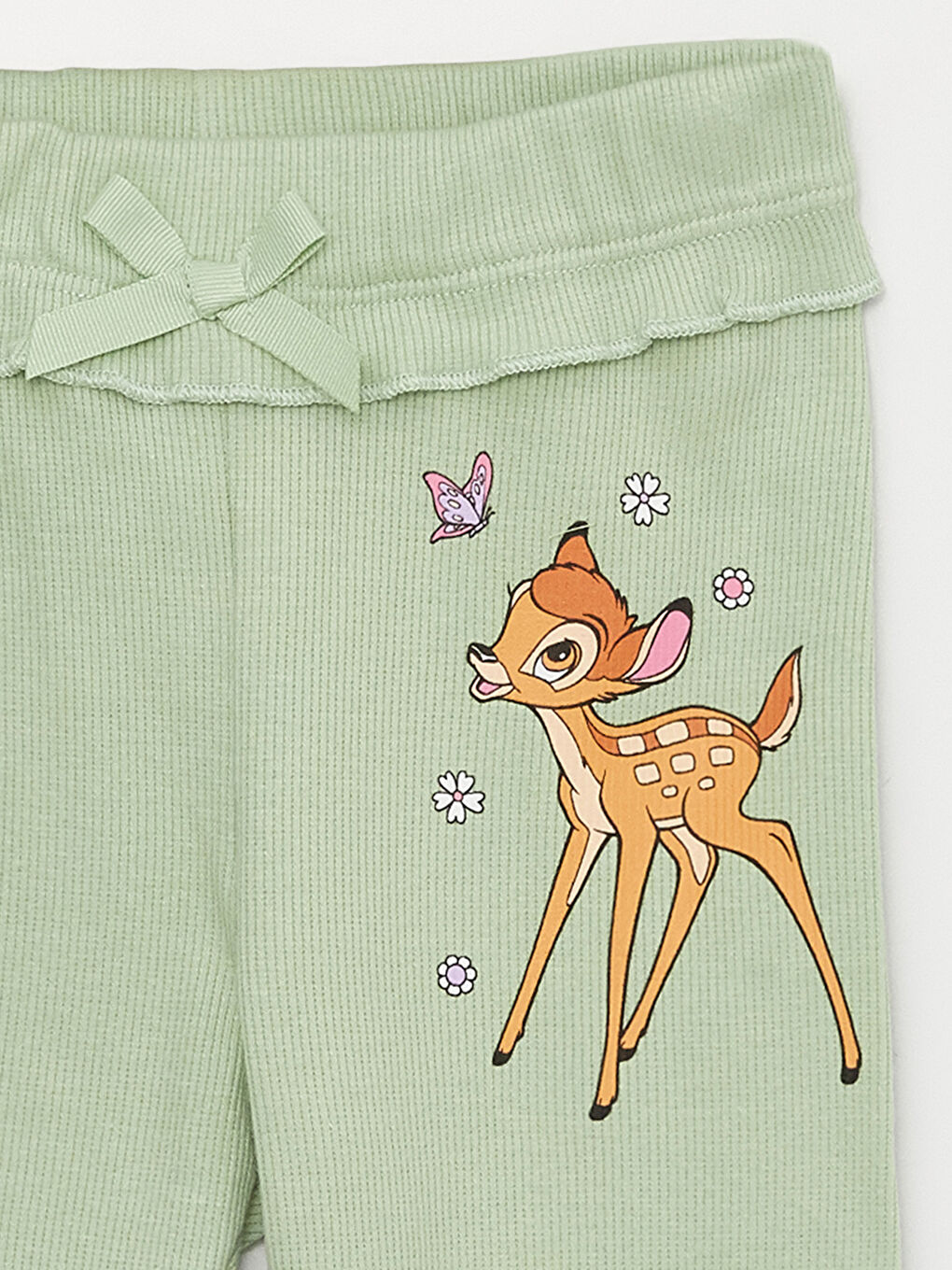 Ekru Bisiklet Yaka Kısa Kollu Baskılı Kız Bebek Tişört ve Tayt 2'li Takım-4