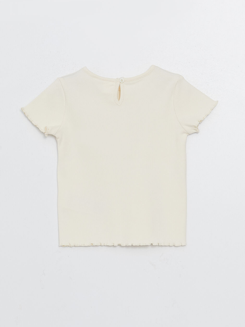 Crew Neck Short Sleeve Minnie Mouse Printed Baby Girls' T-Shirt-1