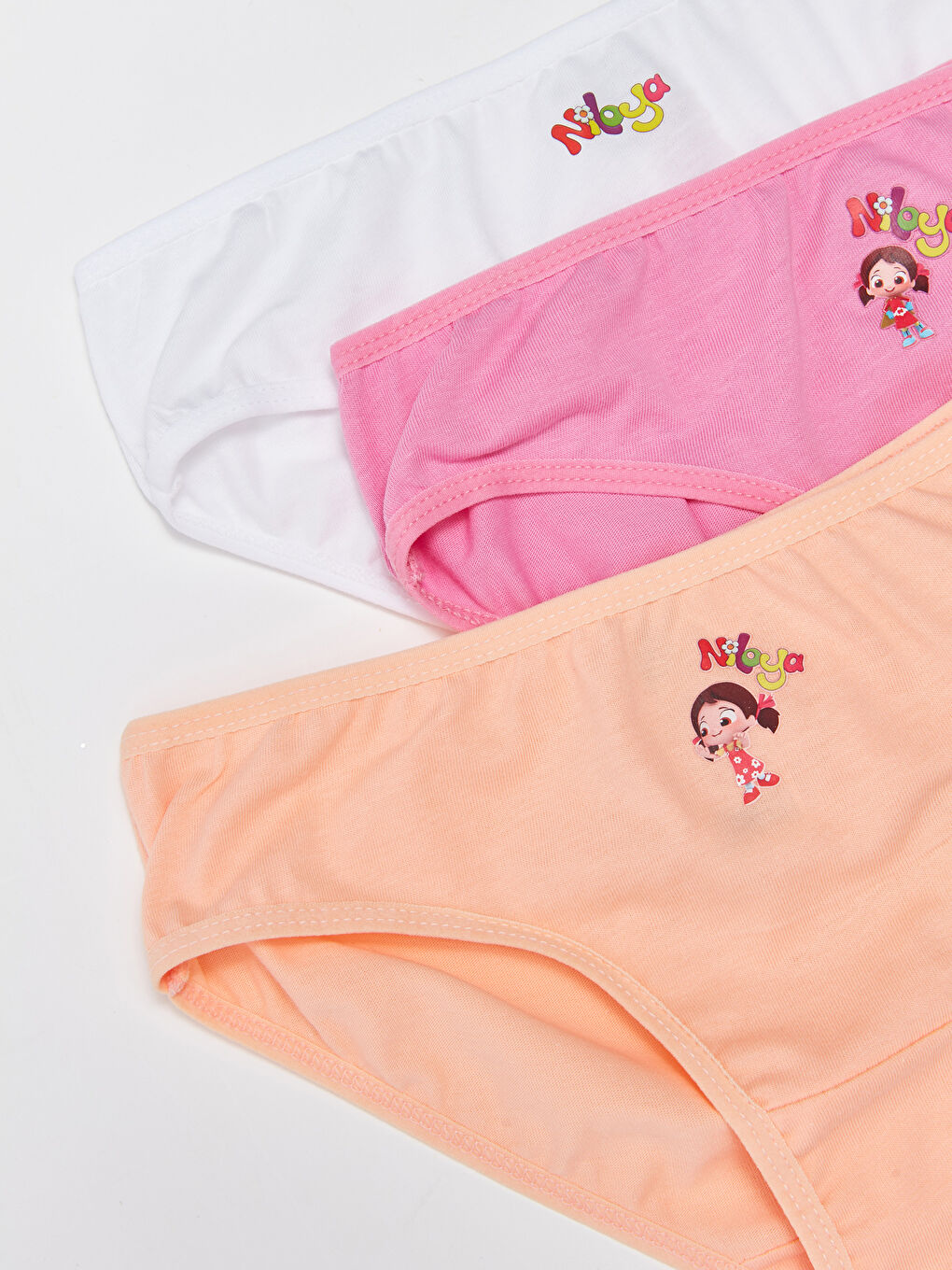 Pembe Niloya Baskılı Pamuklu Kız Çocuk Külot 3'lü-1