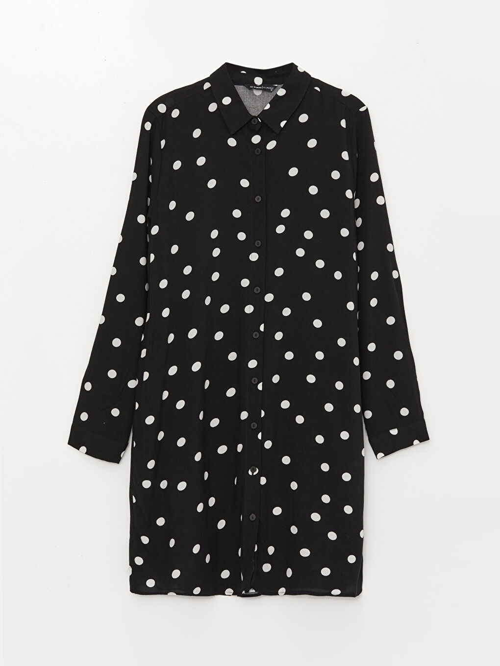 Polka Dot Long Sleeve Women's Shirt Tunic-5