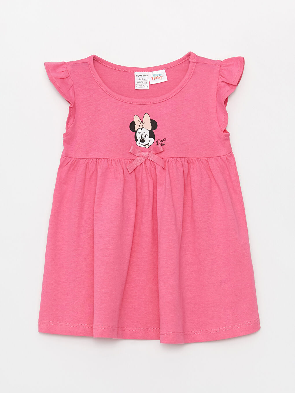 Crew Neck Minnie Mouse Printed Baby Girls' Dress 2 Pack-1