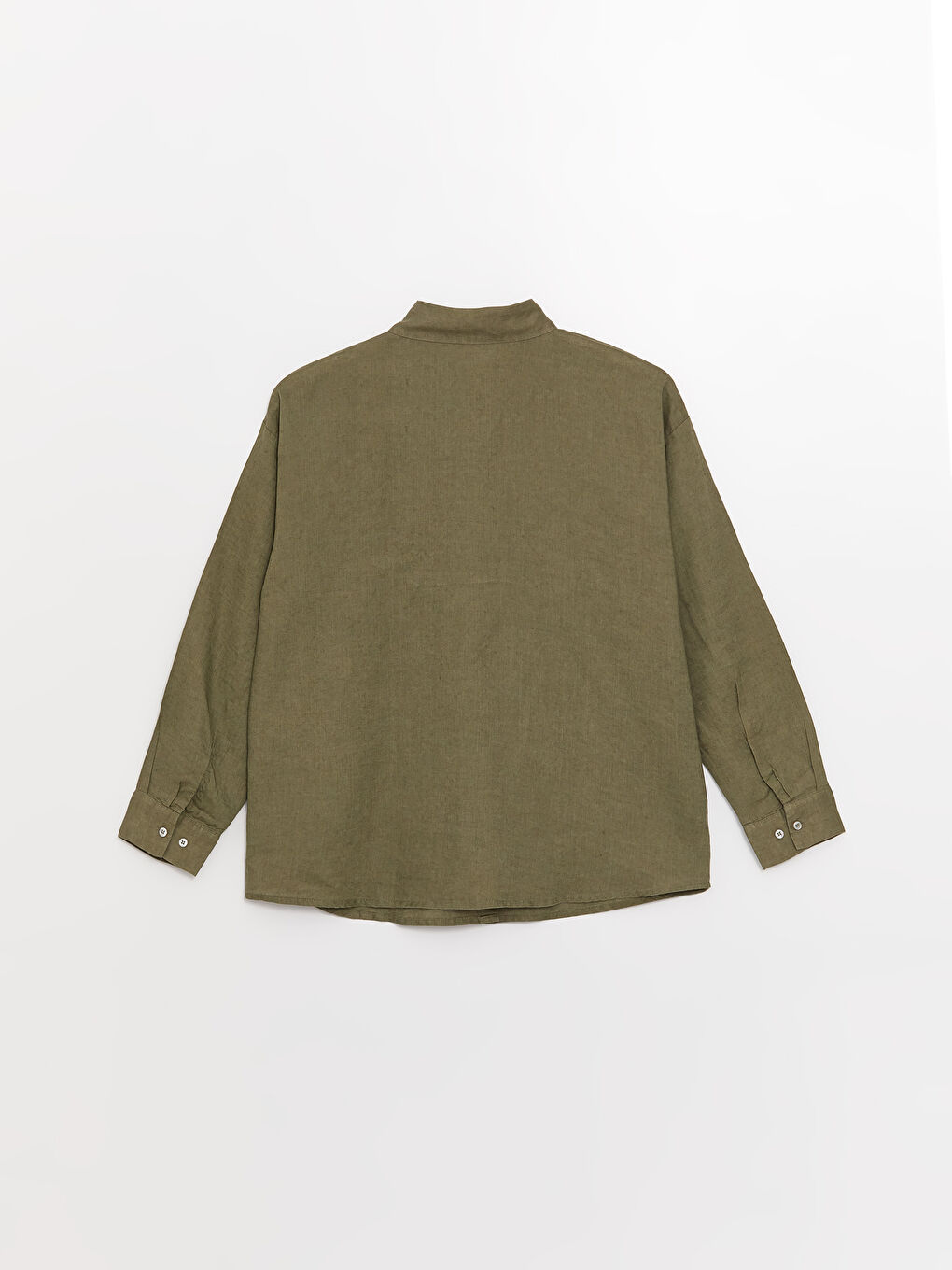 LCWAIKIKI Classic Plain Long Sleeve Oversize Linen Women's Shirt -S3GB19Z8-V2B