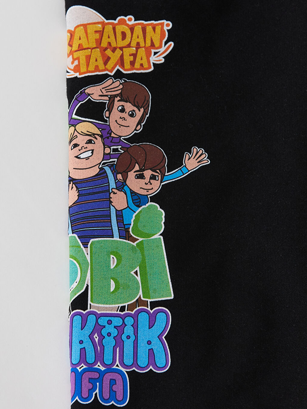 Siyah Beli Lastikli Galaktik Tayfa Baskılı Erkek Çocuk Jogger Eşofman Altı-5