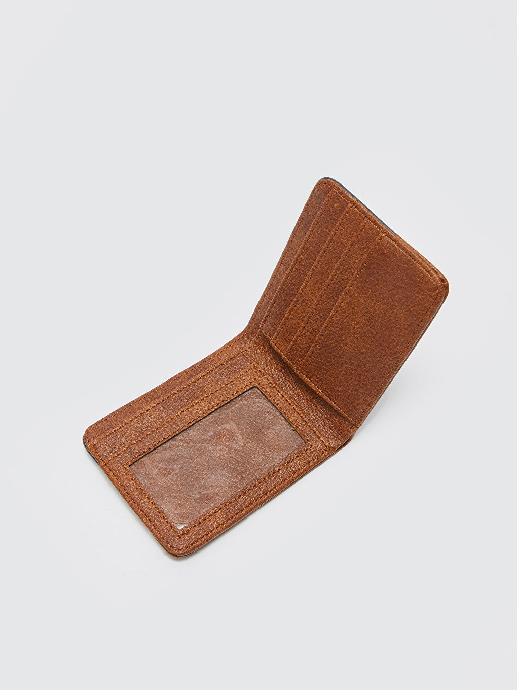 Lacivert Deri Görünümlü Renk Bloklu Erkek Cüzdan-2