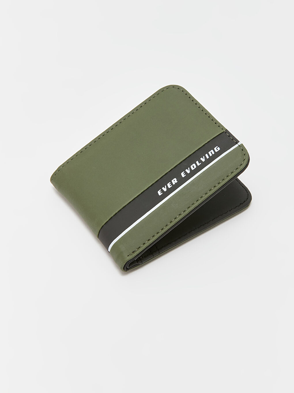 Yeşil Deri Görünümlü Yazı Baskılı Erkek Cüzdan