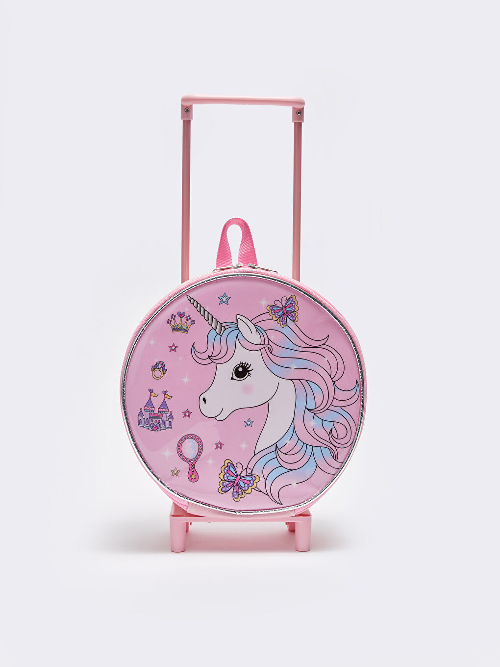 LCW ACCESSORIES Pembe Kız Çocuk Baskılı Çekçekli Çanta
