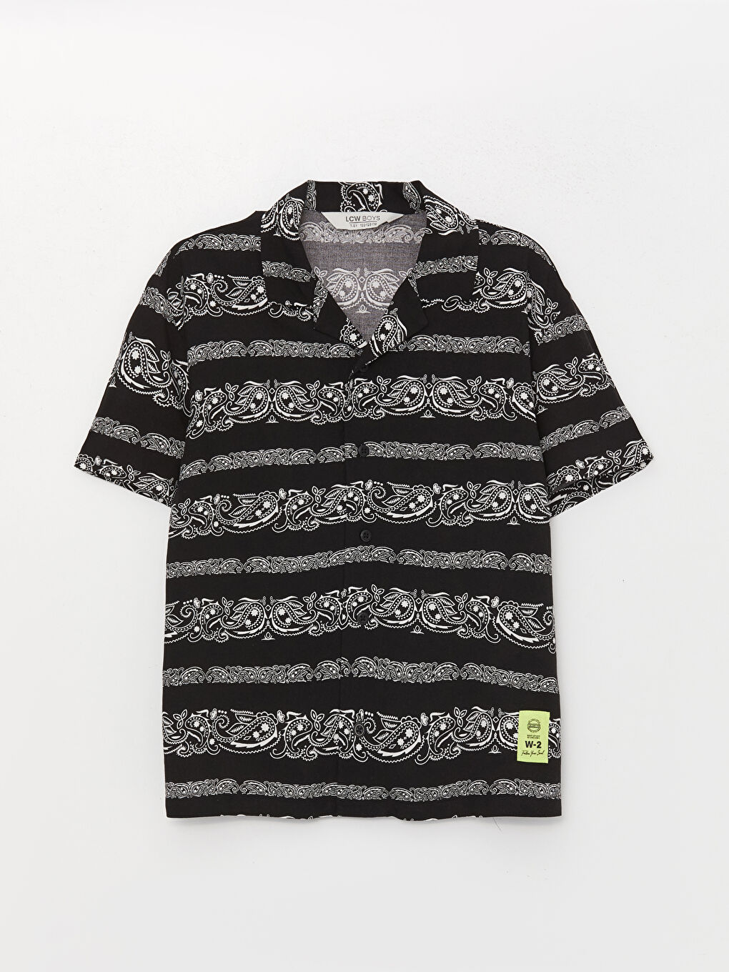 Relaxed Fit Patterned Boys' Shirt -S3GB94Z4-RQL