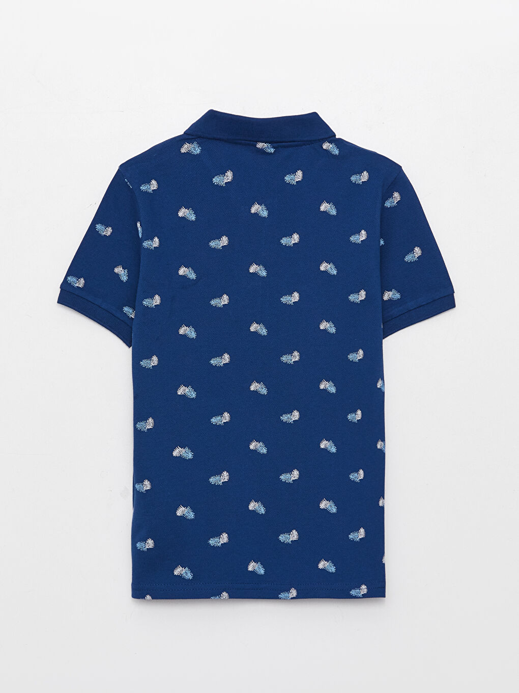 Polo Neck Patterned Short Sleeve Boys' T-Shirt-1