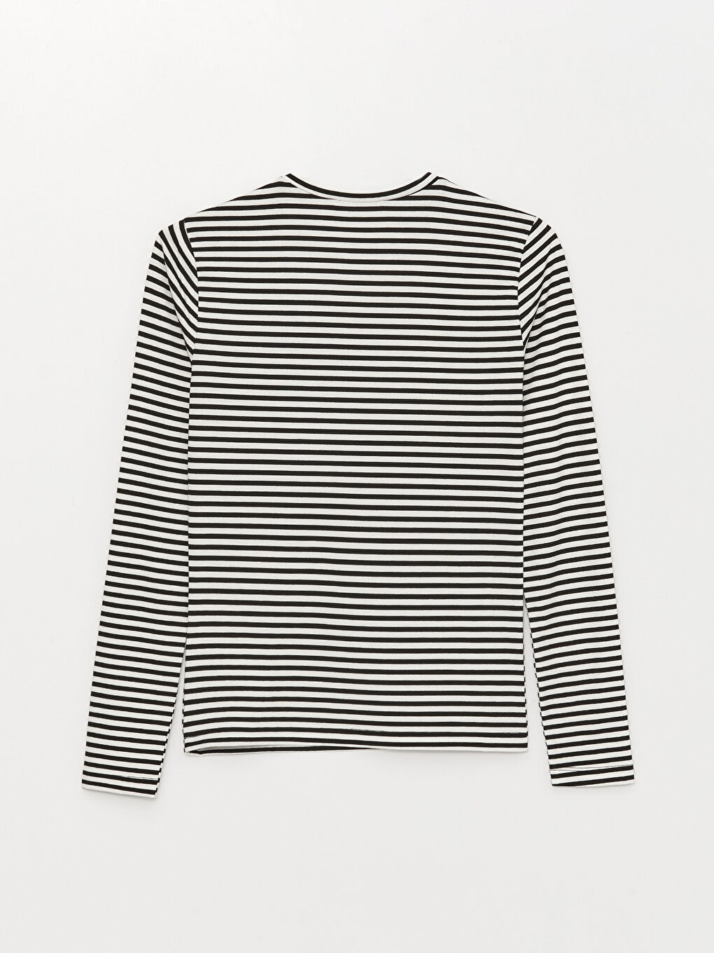 Тениска с кръгло деколте, раирана, с дълъг ръкав за жени-6