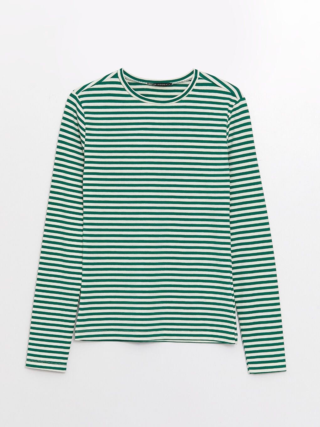 Crew Neck Striped Long Sleeve Women's T-Shirt-5