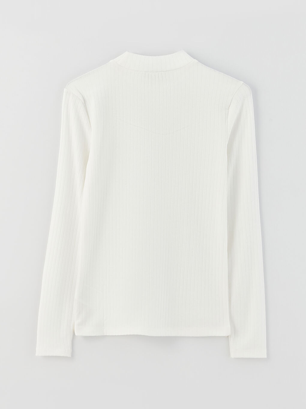 Tricou Femei cu Guler Tip Pâlnie Simplu și Mânecă Lungă-6