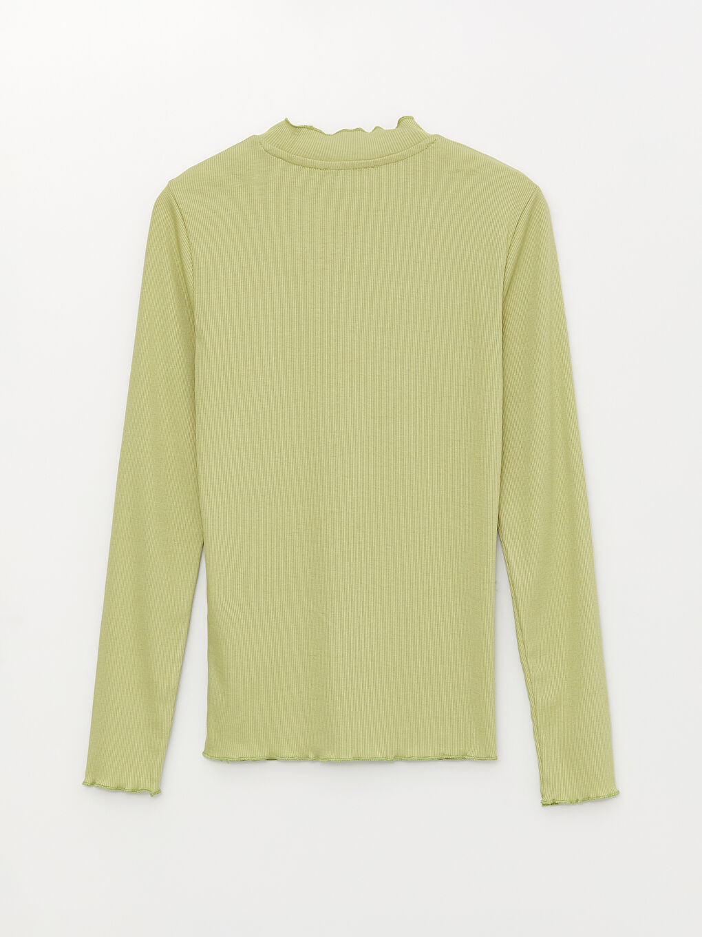 Funnel Neck Plain Long Sleeve Women's T-Shirt-6