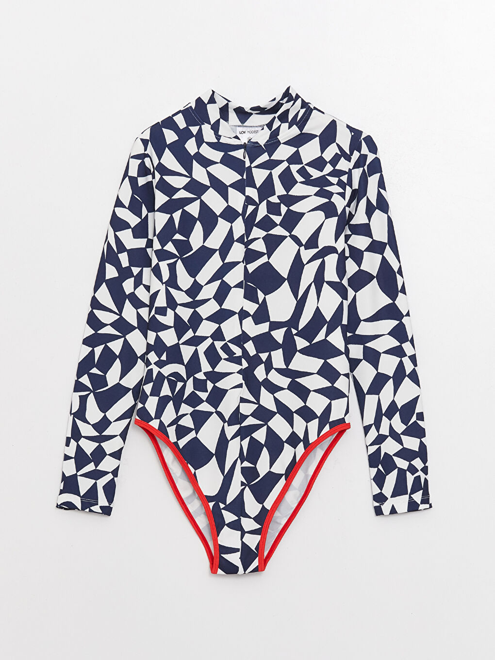 LCW Modest College Collar Patterned Long Sleeve Women Hijab Swimsuit Set -S3GC29Z8-LQQ