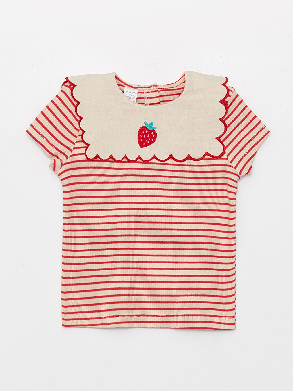 Kırmızı Bisiklet Yaka Kısa Kollu Kız Bebek Tişört ve Tayt 2'li Takım-1