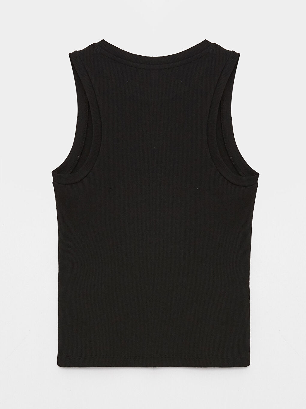 Siyah Kadın Bisiklet Yaka Düz Crop-6