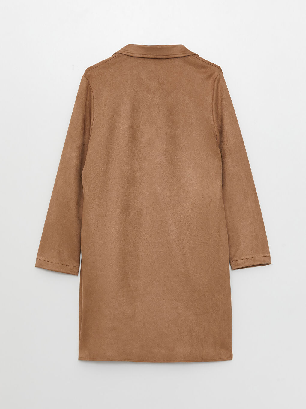 Женский Тренч с прямым воротником и длинными рукавами-6