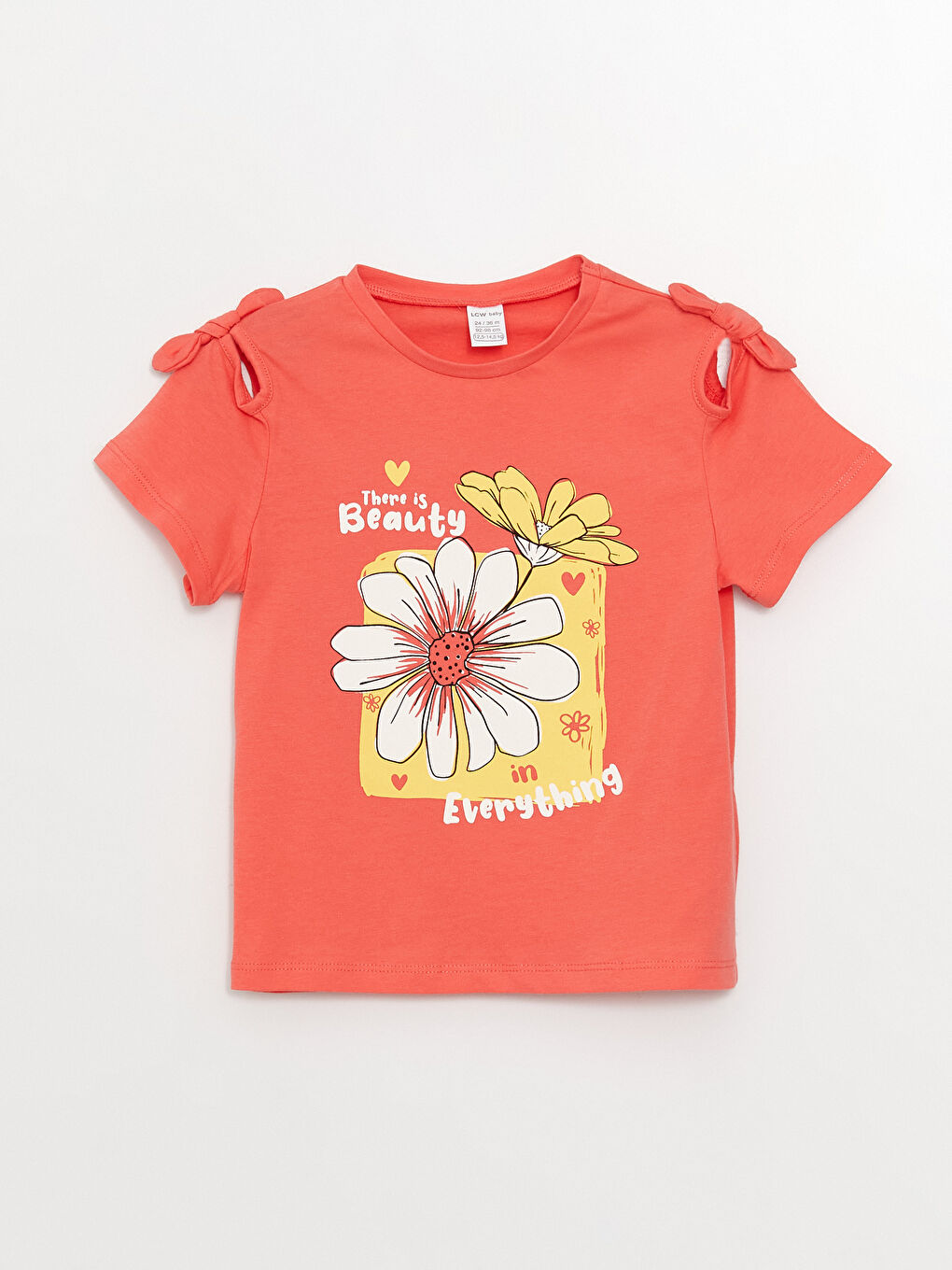 მრგვალი საყელო მოკლე სახელო ბავშვის გოგონებისთვის მაისური