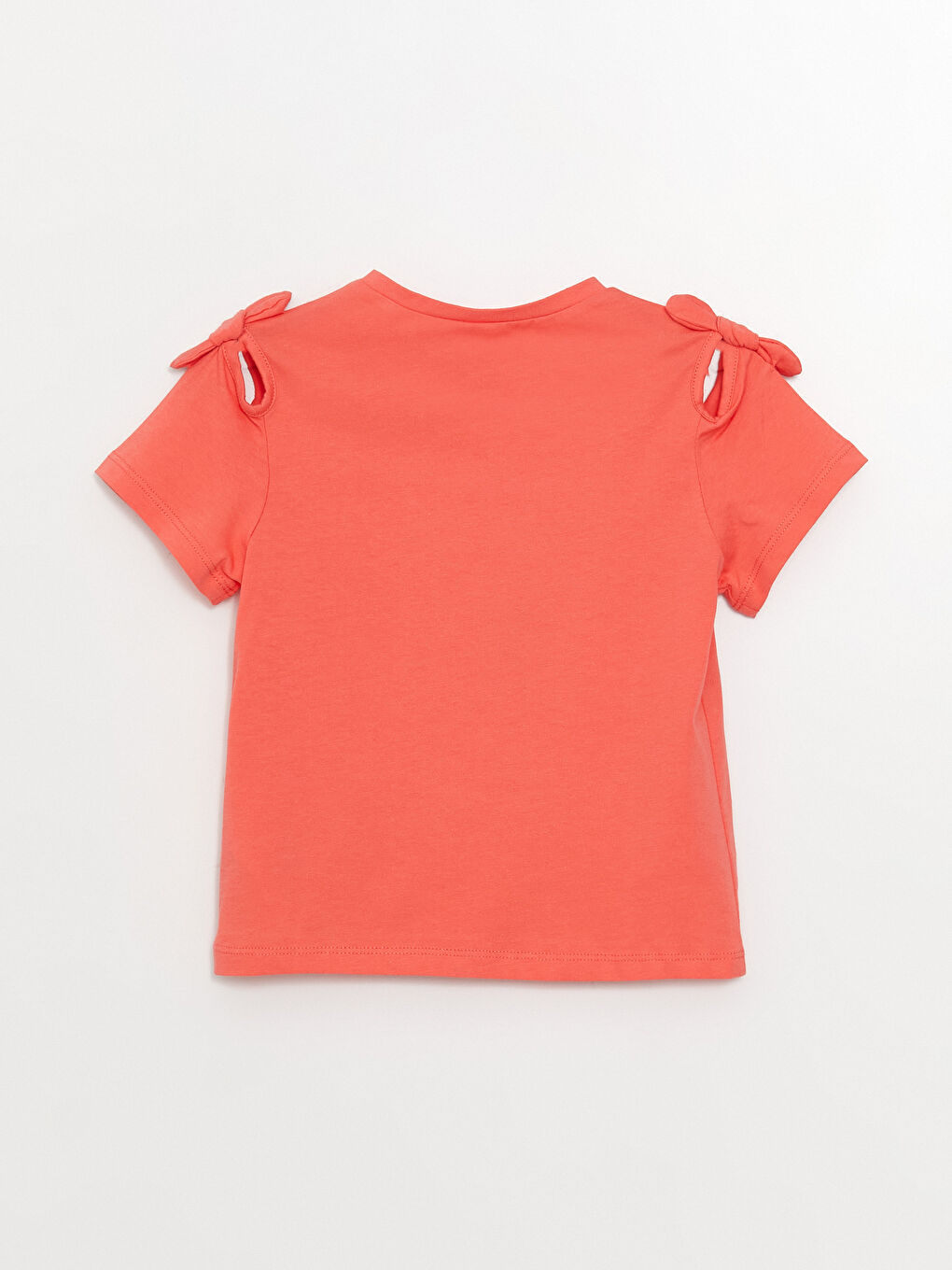 მრგვალი საყელო მოკლე სახელო ბავშვის გოგონებისთვის მაისური-1