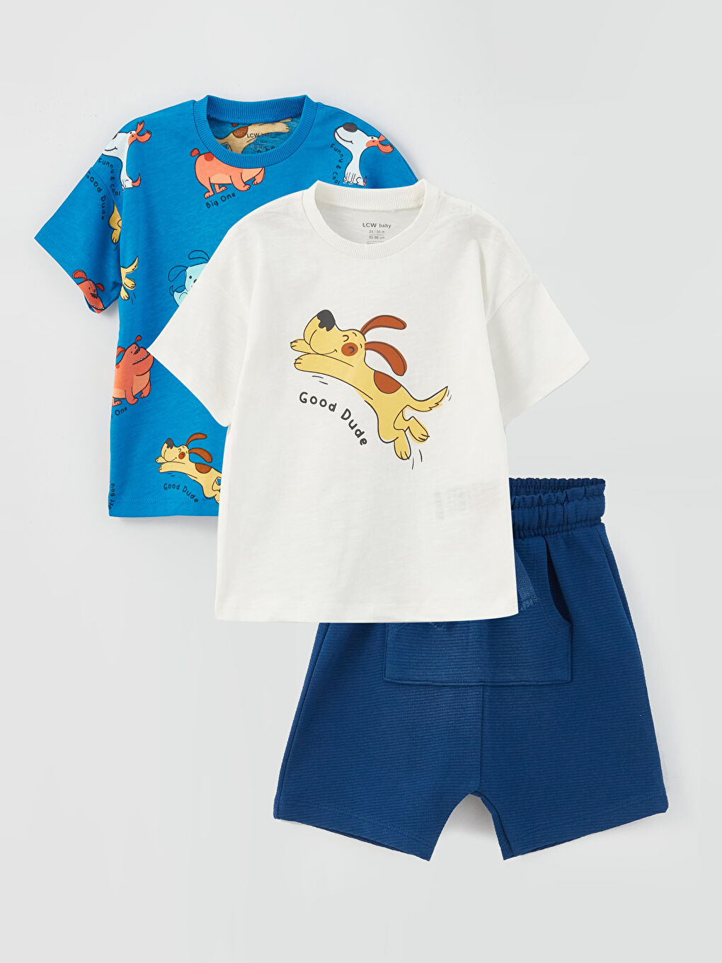 Crew Neck Printed Baby Boys' 3-Pack Set