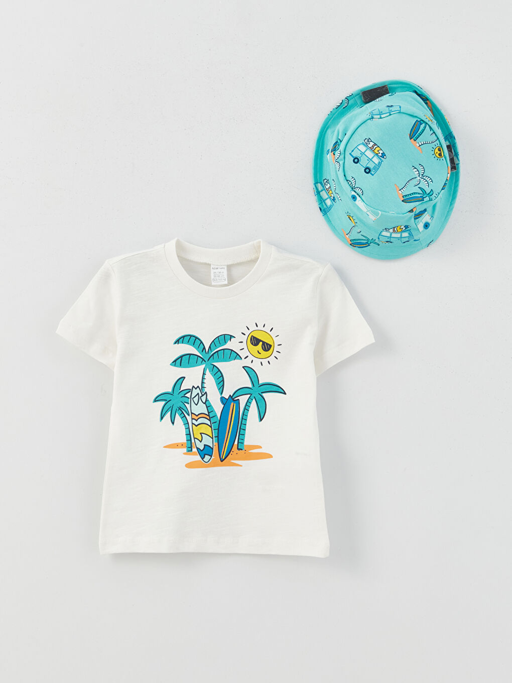 Crew Neck Patterned Baby Boy 3-piece Set-1