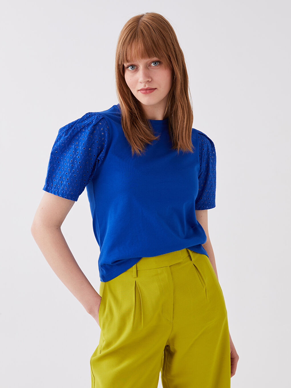 Crew Neck Embroidered Short Sleeve Women's T-Shirt