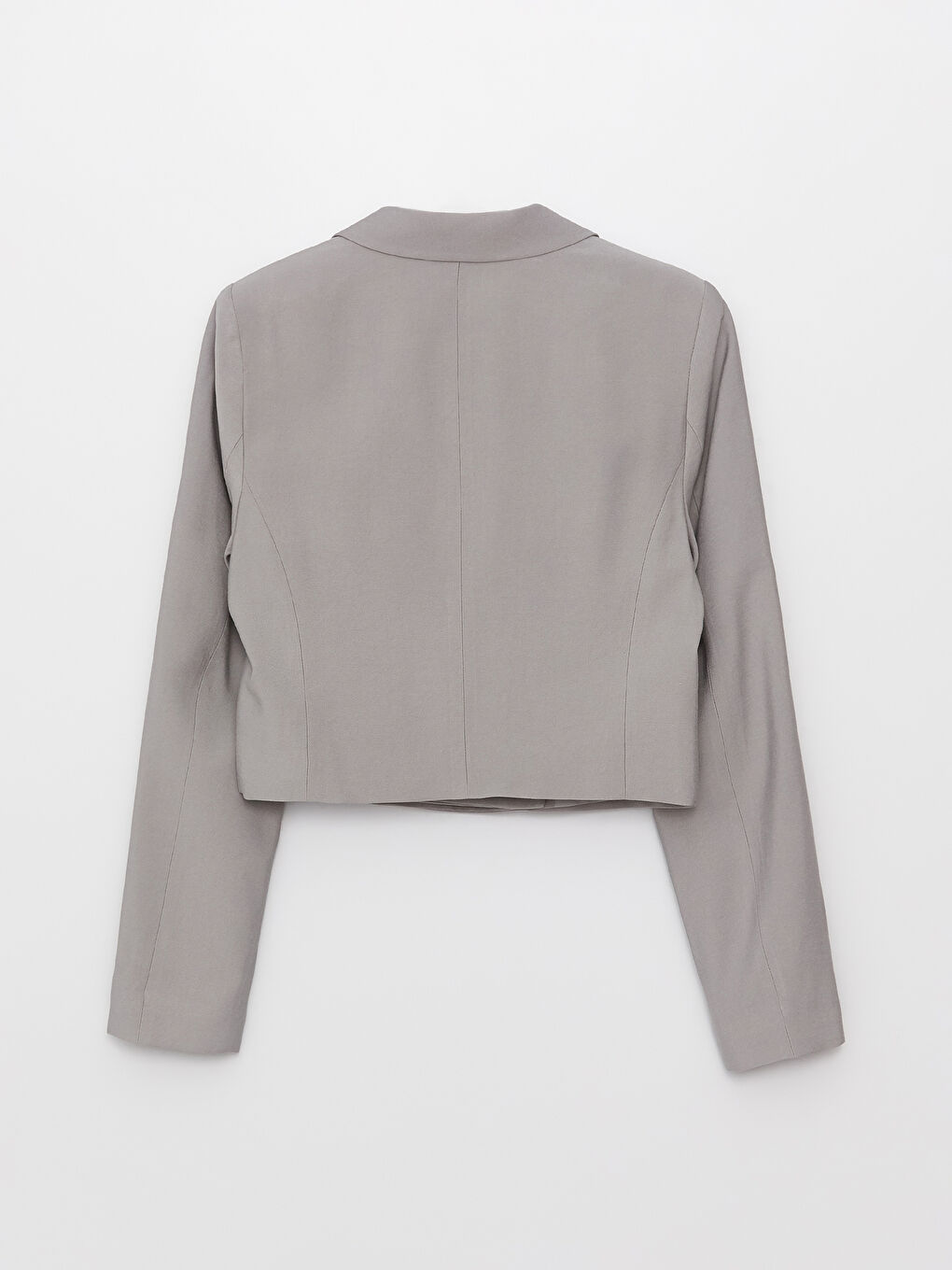 Plain Long Sleeve Crop Women's Blazer Jacket-6