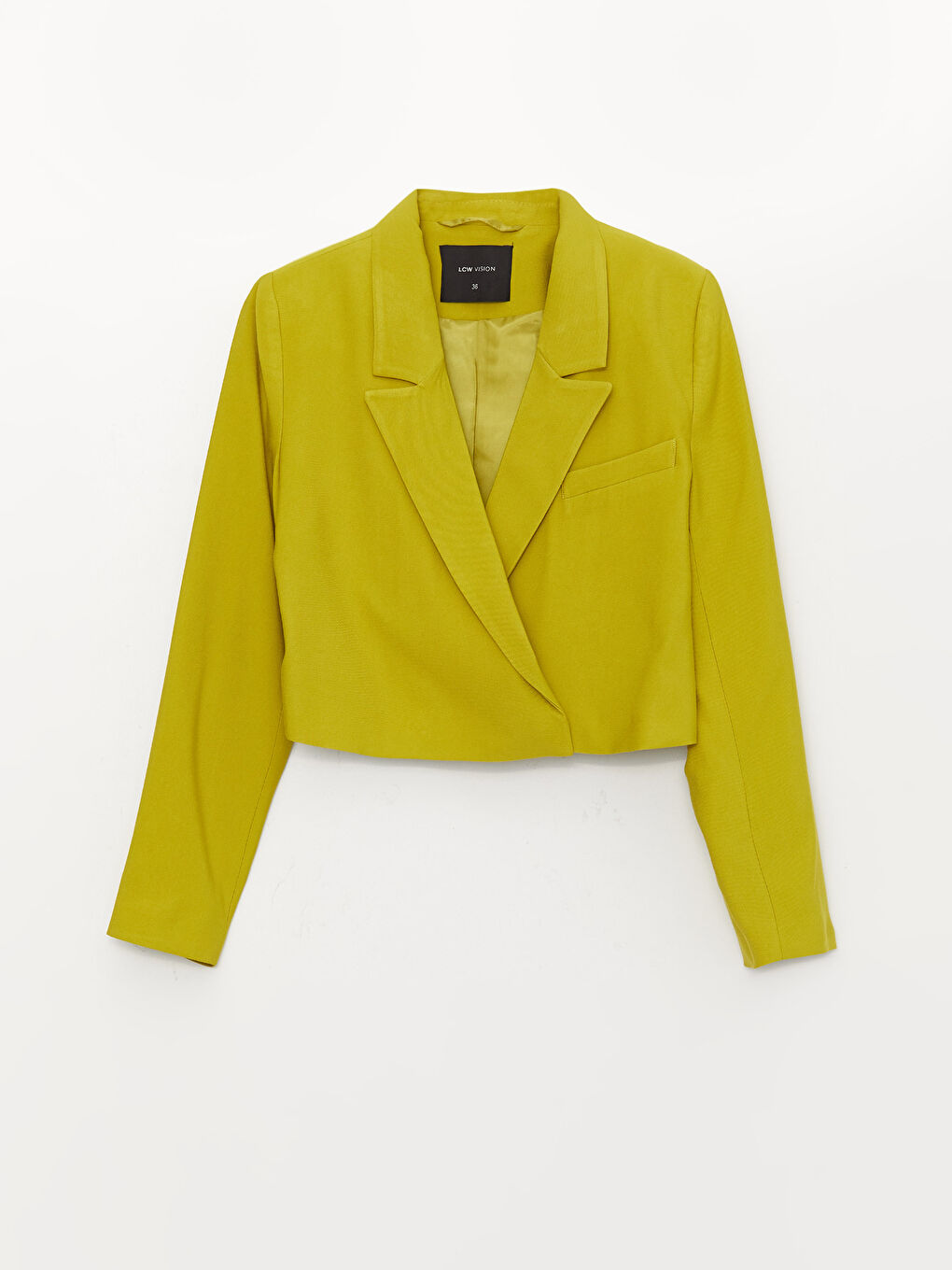 Straight Long Sleeve Crop Women's Blazer Jacket -S3GD05Z8-EN6
