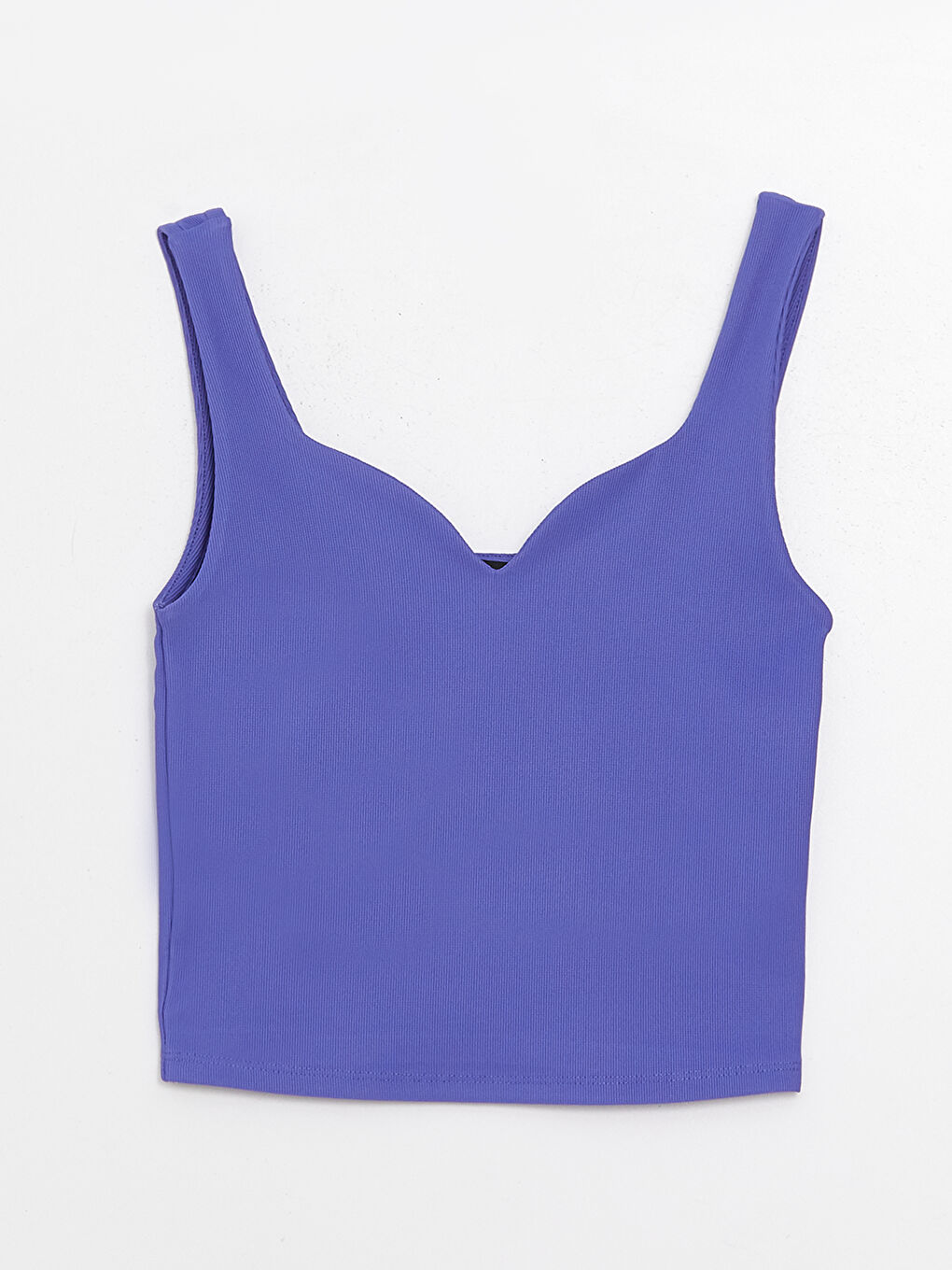 Lila Kalp Yaka Düz Ottoman Kadın Crop-5