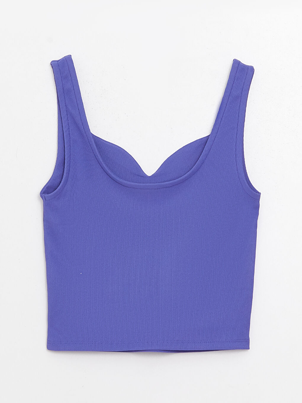 Lila Kalp Yaka Düz Ottoman Kadın Crop-6