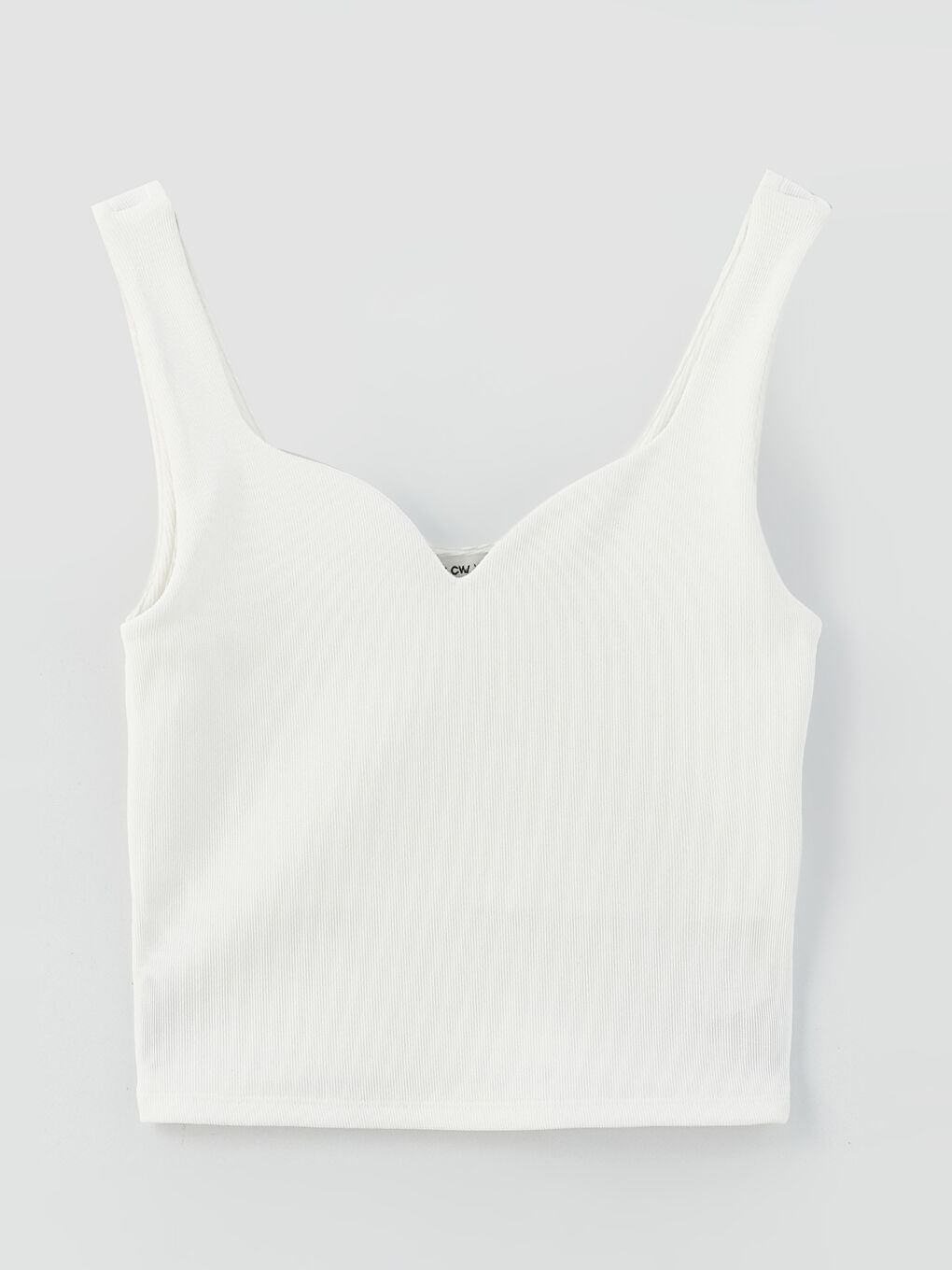 Ekru Kalp Yaka Düz Ottoman Kadın Crop-5