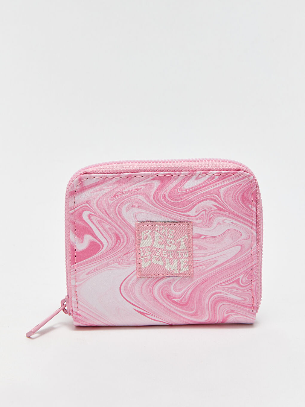 Pembe Deri Görünümlü Desenli Kız Çocuk Cüzdan