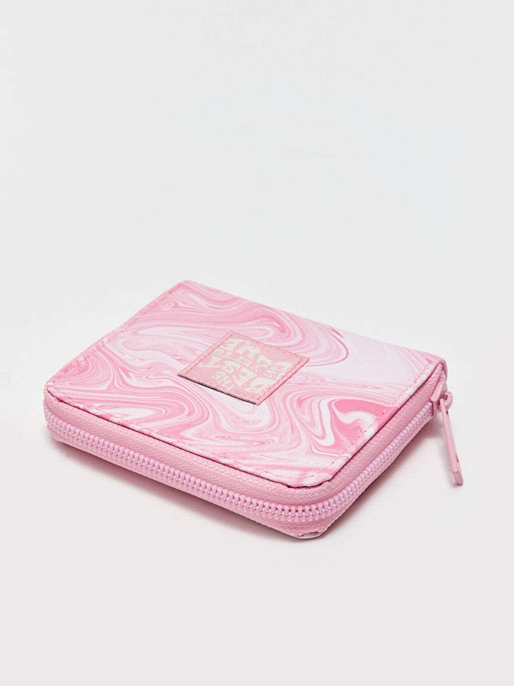Pembe Deri Görünümlü Desenli Kız Çocuk Cüzdan-3
