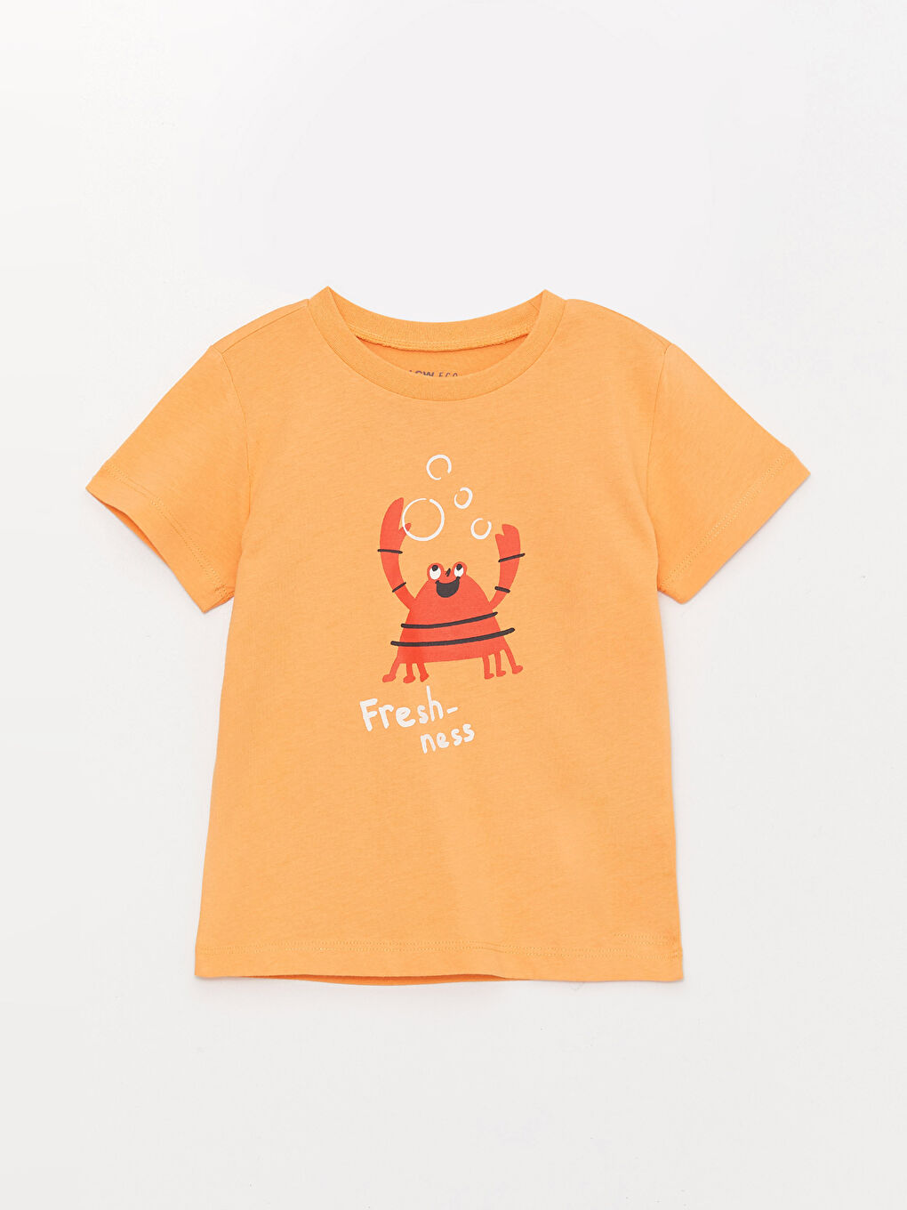 Turuncu Bisiklet Yaka Kısa Kollu Baskılı Erkek Bebek Tişört