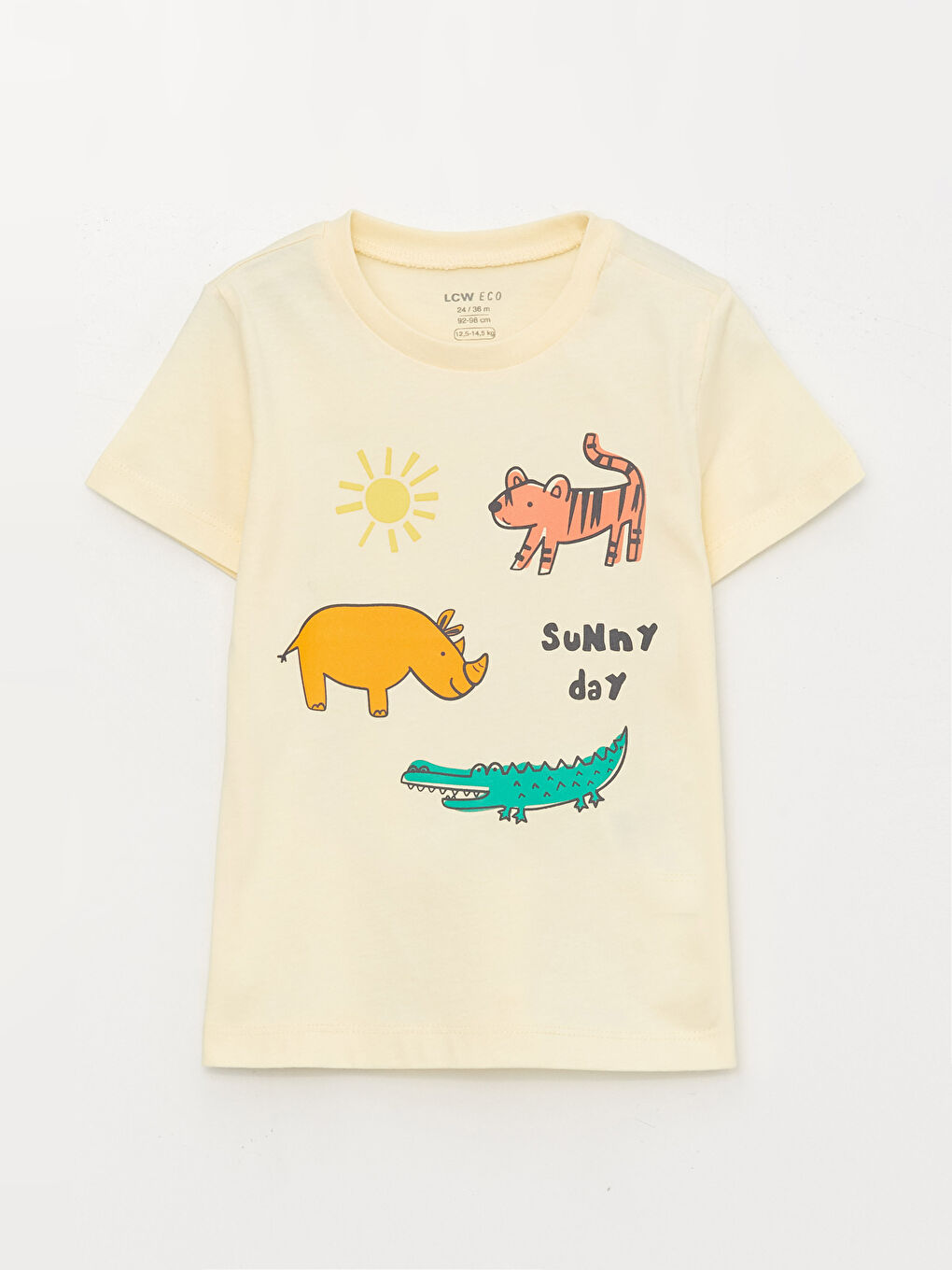 Crew Neck Short Sleeve Printed Baby Boys' T-Shirt