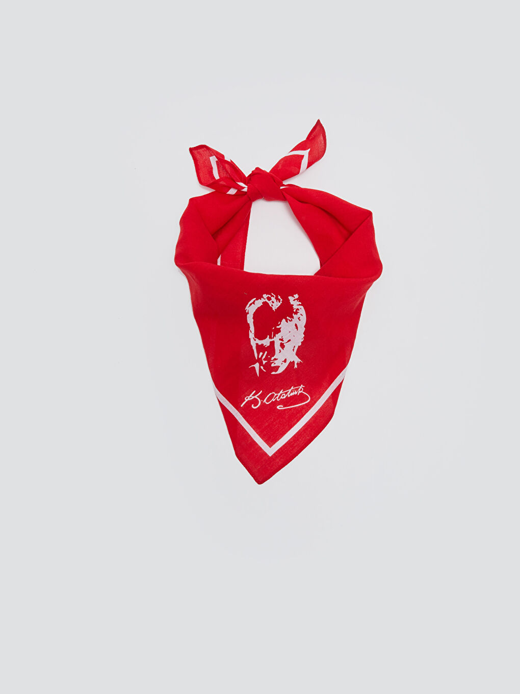 Kırmızı Atatürk Baskılı Erkek Çocuk Bandana-3