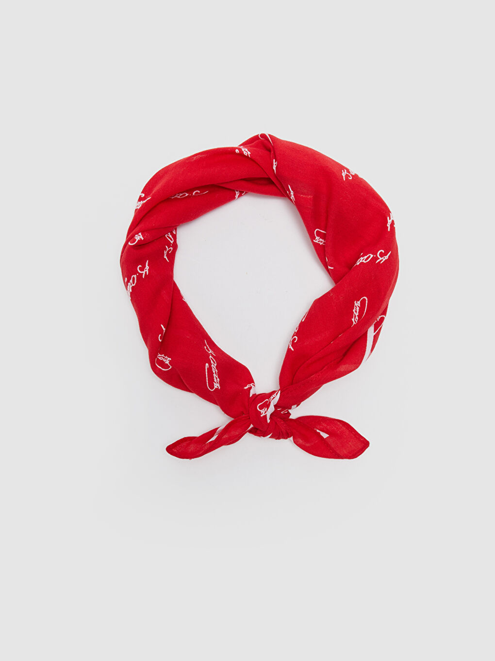 Kırmızı Desenli Dokuma Erkek Çocuk Bandana