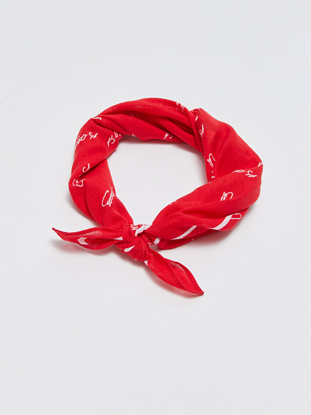 Kırmızı Desenli Dokuma Erkek Çocuk Bandana-1
