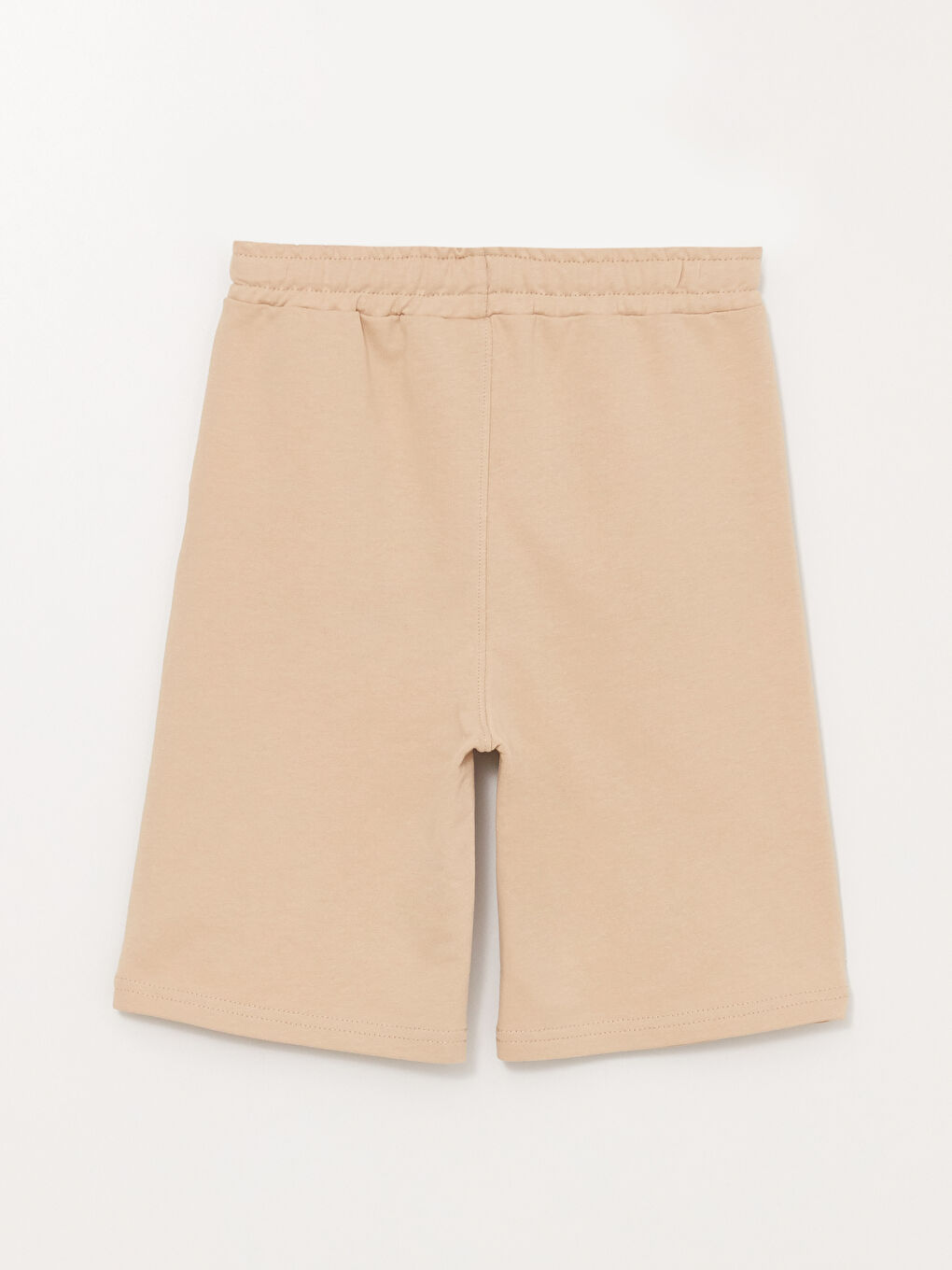 Bej Beli Lastikli Baskılı Erkek Çocuk Şort-1