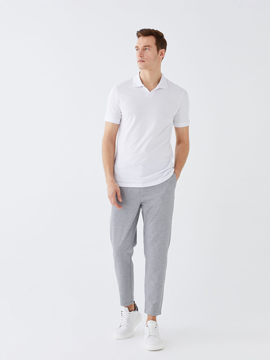 Polo Neck Short Sleeve Pique Men's T-Shirt-1