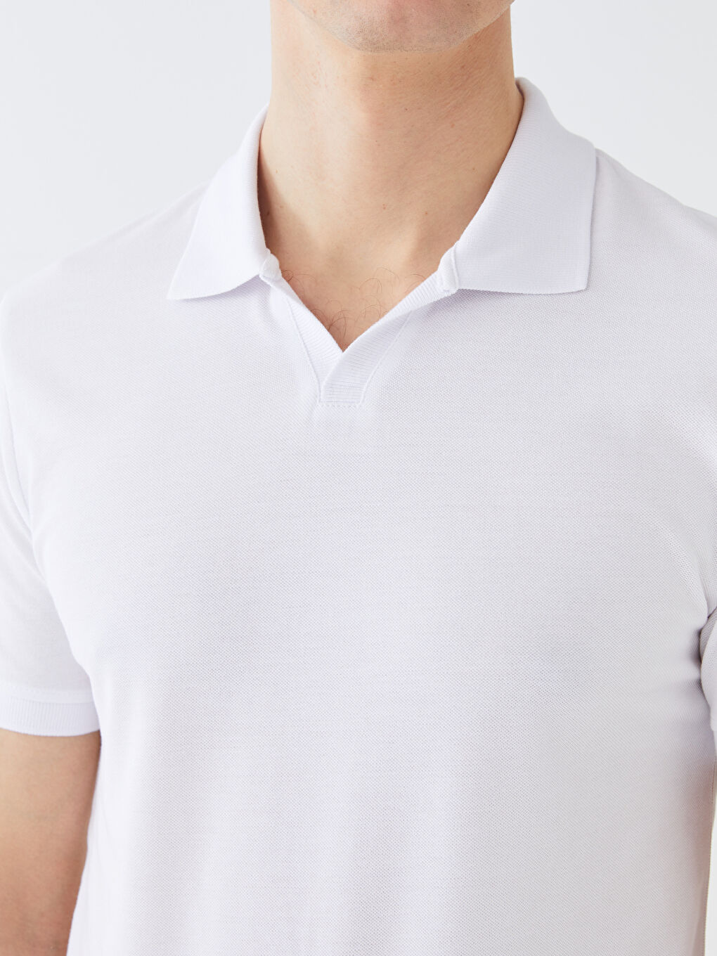 Polo Neck Short Sleeve Pique Men's T-Shirt-3