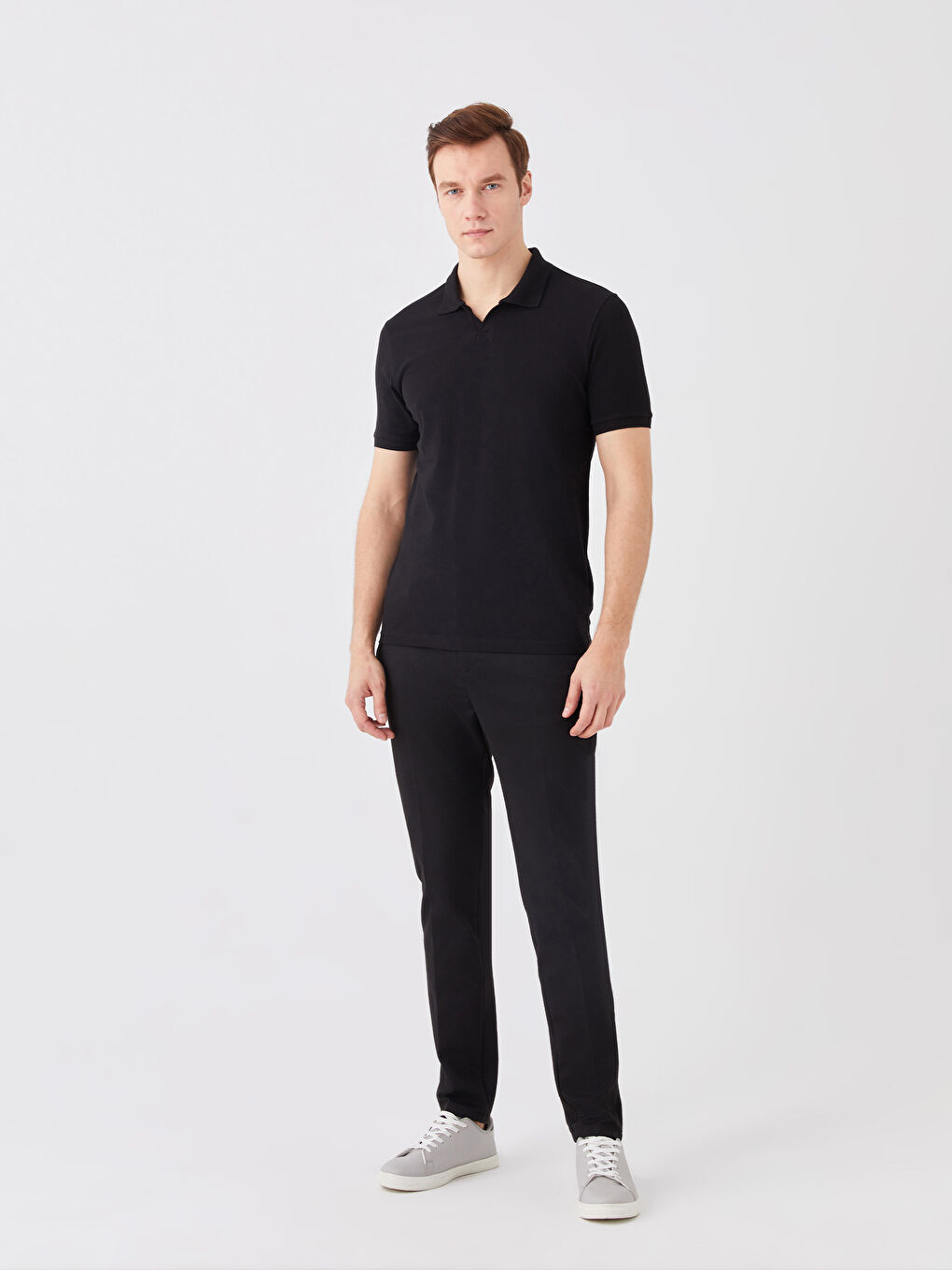 T-shirt en piqué à manches courtes et col polo pour homme-2