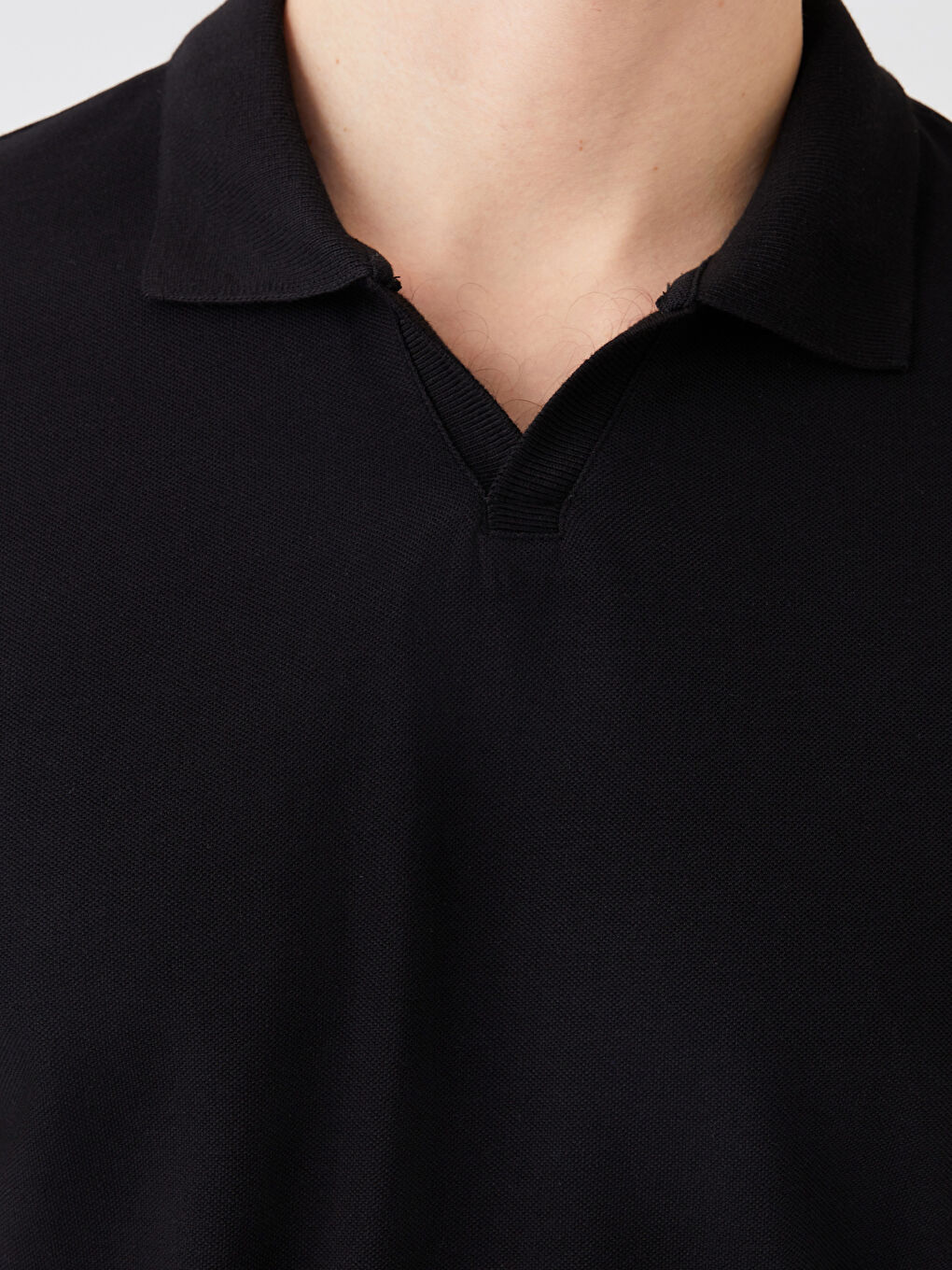 T-shirt en piqué à manches courtes et col polo pour homme-3