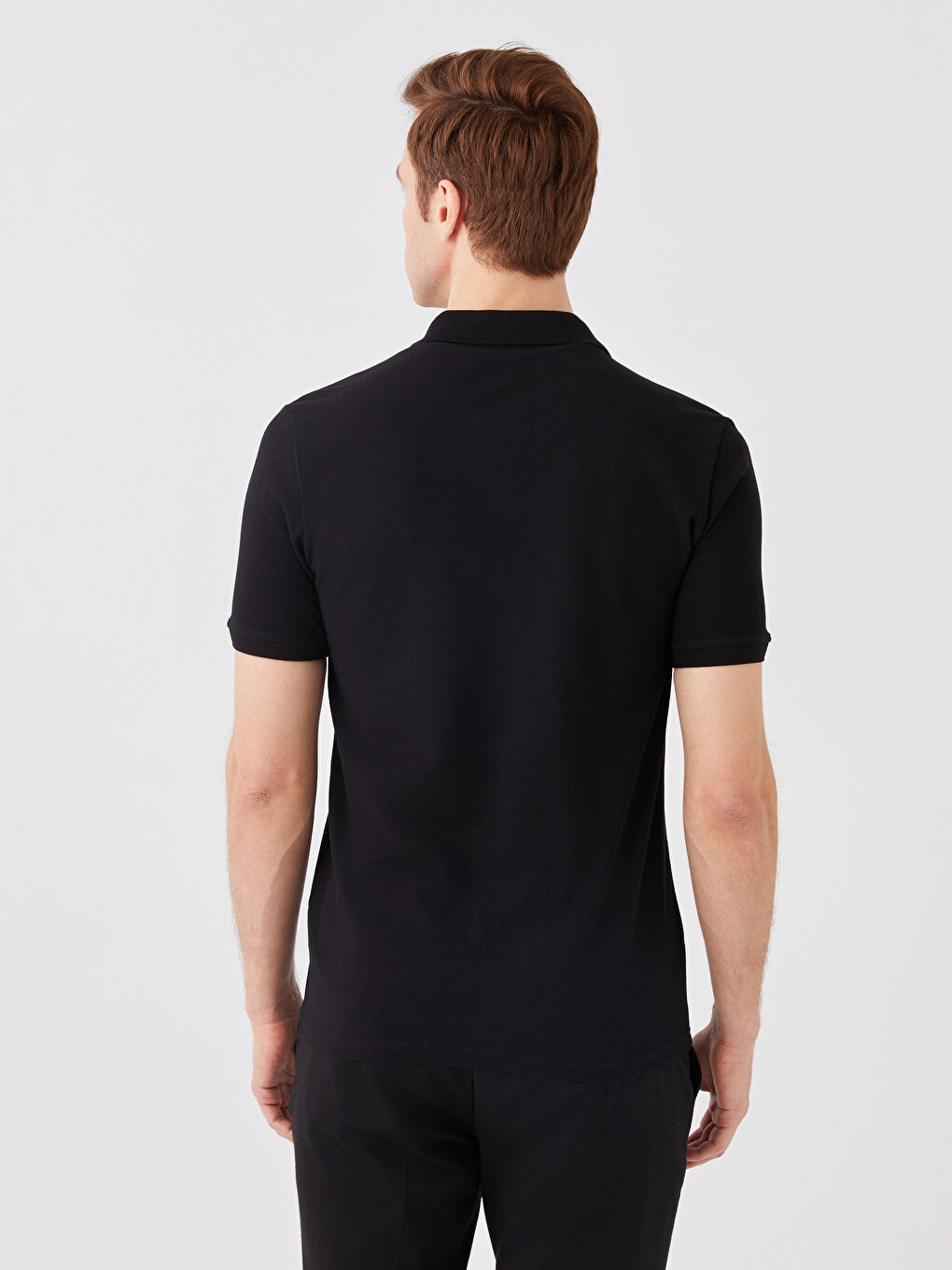 T-shirt en piqué à manches courtes et col polo pour homme-4